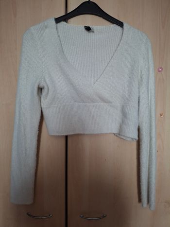 Pull court blanc H&M taille L