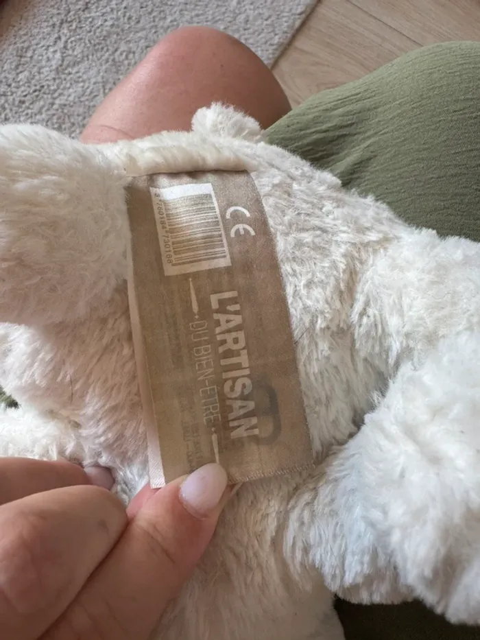 Bouillotte peluche en forme d’ours blanc – L’Artisan du Bien-Être - photo numéro 3