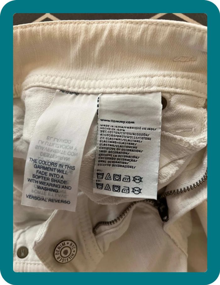 Jean Capri 7/8 blanc stretch taille 28 - Tommy Hilfiger - photo numéro 10