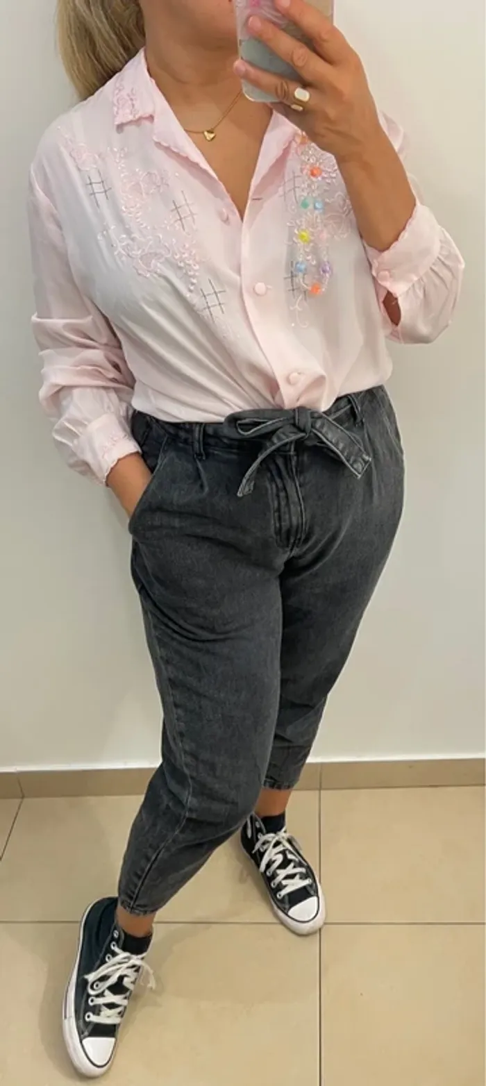 Chemise Rose Brodée - photo numéro 4