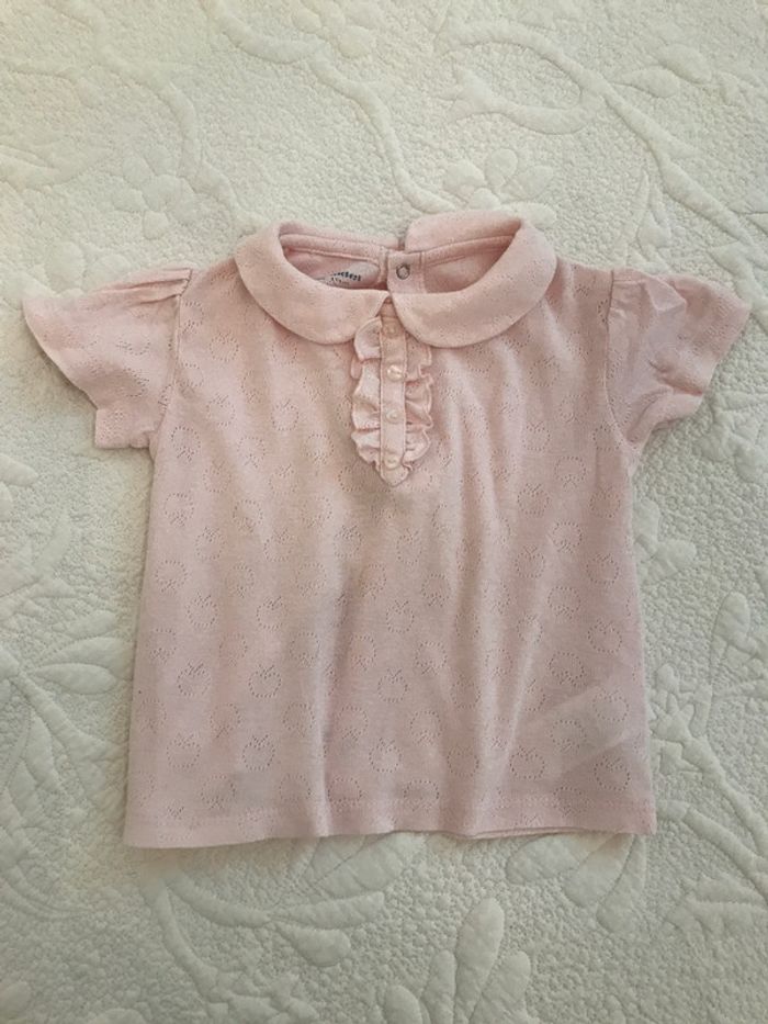 Blouse rose à manches courtes