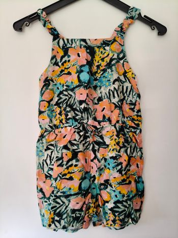 Combi short été bretelles fille Primark corail bleu noir 122 cm