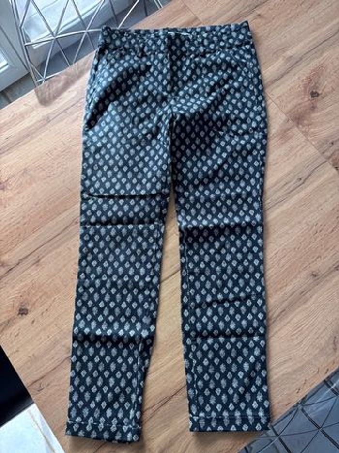 Pantalon bleu marine motif blanc taille 38 Lefties