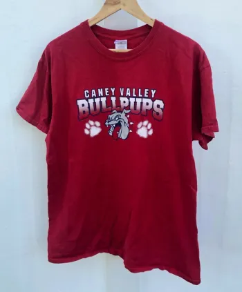 Gildan T-shirt Versity Caney Valey Bullpups red Mens L