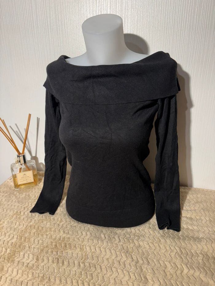 Pull noir col bateau taille XS - Esprit - photo numéro 2