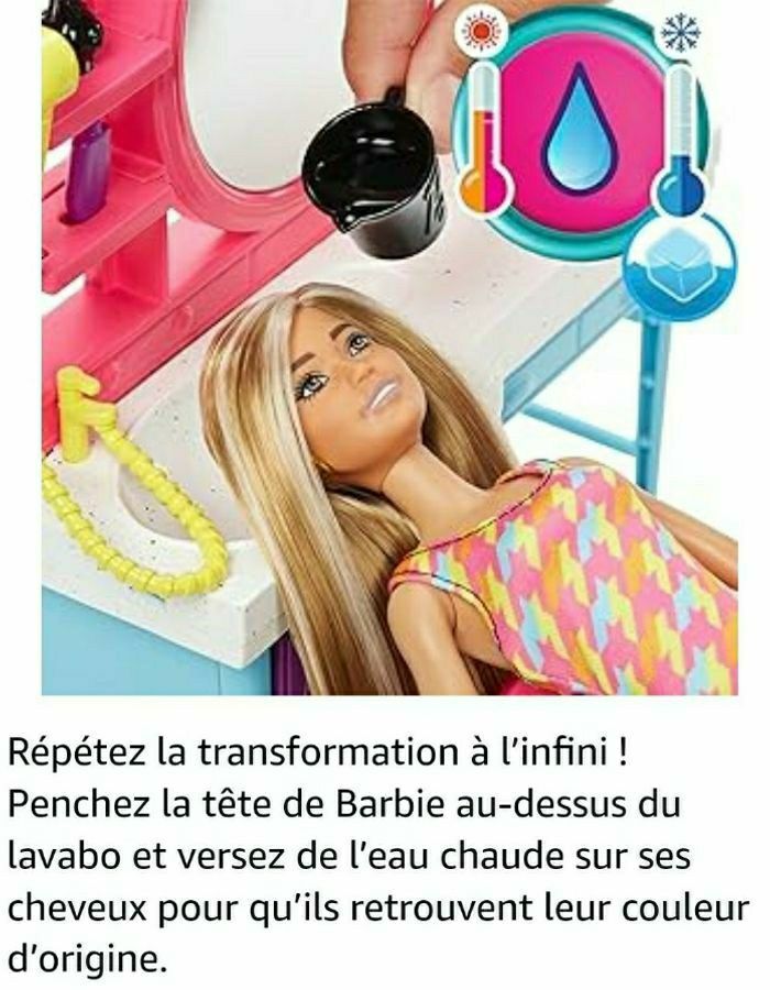 BARBIE SON SALON DE COIFFURE ET ACCESSOIRES POUPEE INCLUSE MATTEL NEUF - photo numéro 7