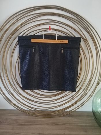 Jupe courte effet croco bleu School Rag T42