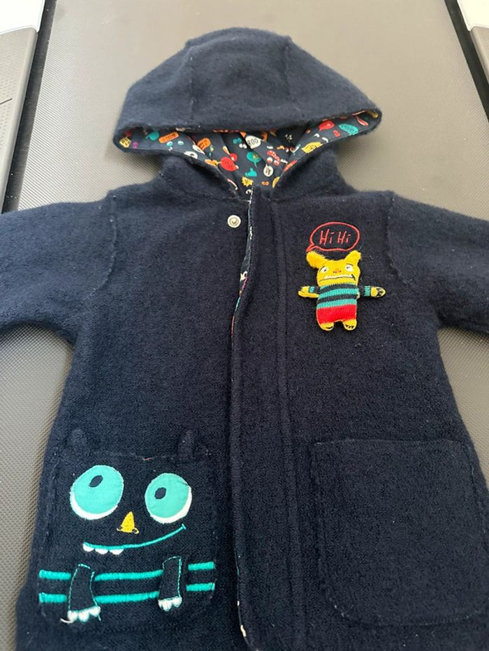 Veste marine en laine bébé garçon 6 mois Dpam - photo numéro 2