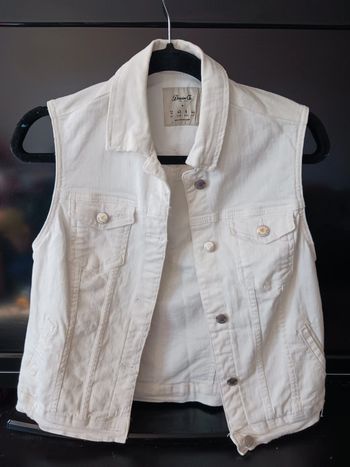 Veste jean crème sans manche DenimCo TailleL40