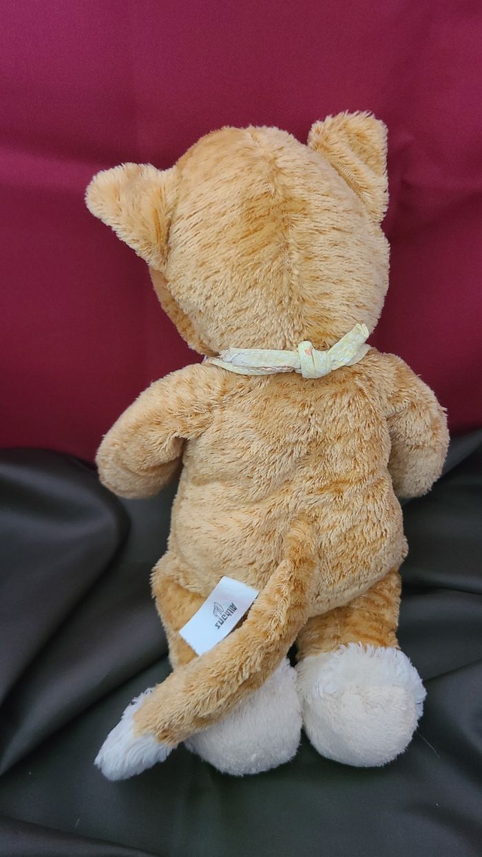 Peluche chat roux tigré Très doux Avec un foulard 30cm Althans - photo numéro 2