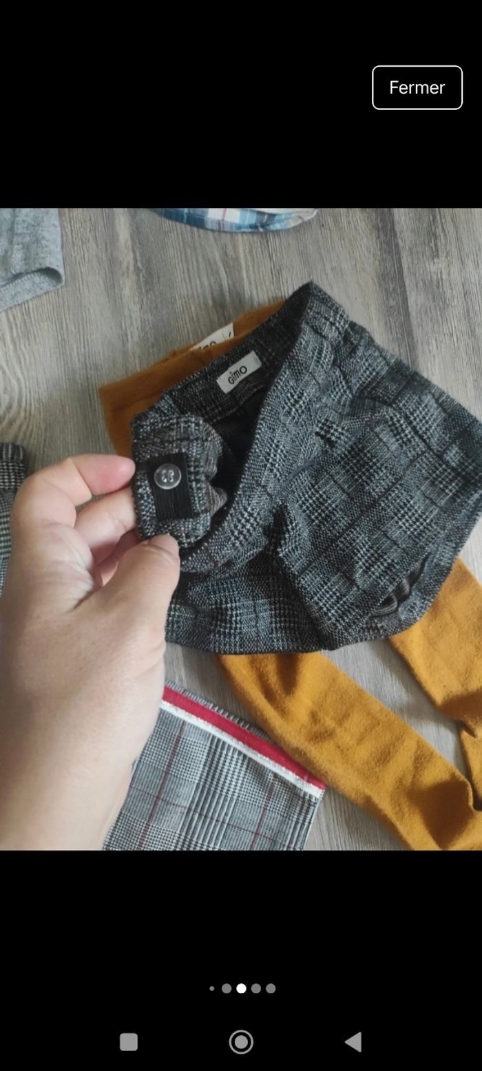 Lot habits fille avec pantalon neuf short t-shirt manches longues pull collants 4 ans - photo numéro 10