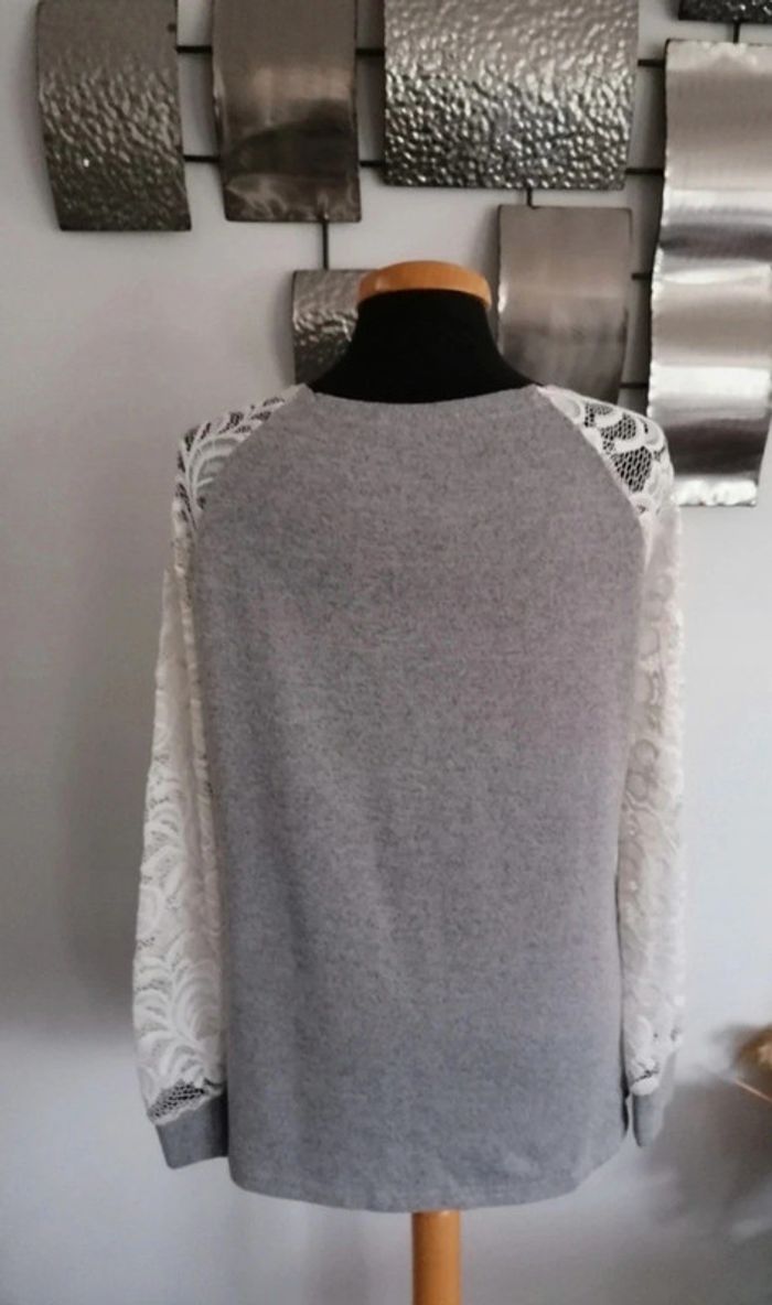 Tee-shirt manches longues dentelle Gémo taille S/M - photo numéro 5