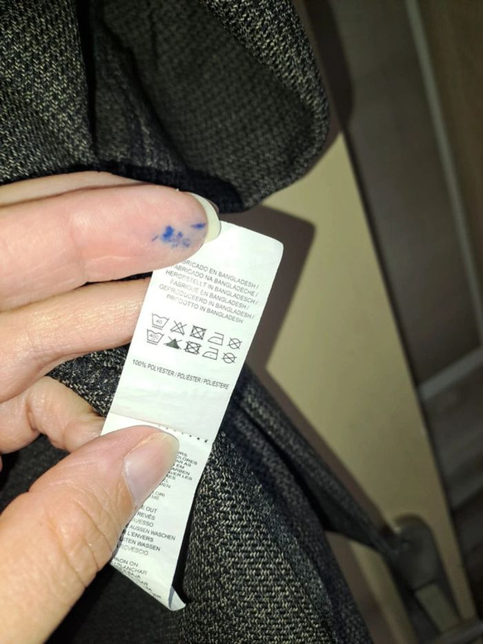 Veste femme pied de poule grise tbe agréable primark 36 - photo numéro 3