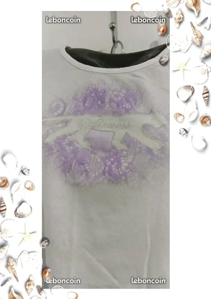 Tee shirt Airness blanc et violet taille S 36 - photo numéro 2