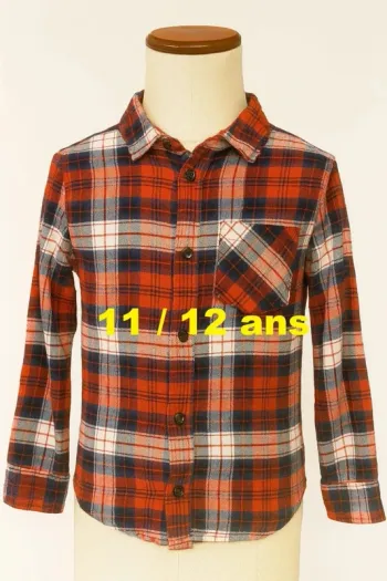 Chemise  manche longue écossaise rouge bleu marine H & M Taille 11 / 12 ans