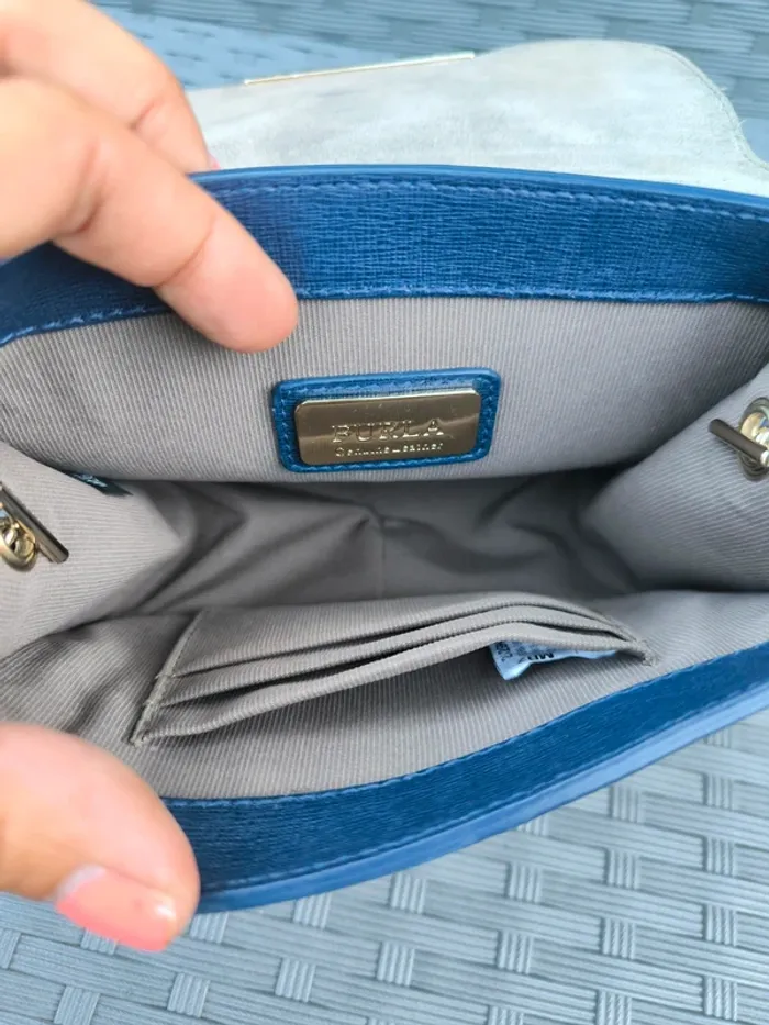 Petit sac bandoulière chaîne Furla Metropolis Bleu - photo numéro 6