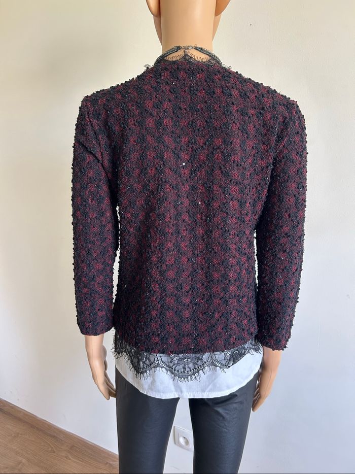 Pull bordeaux et blanc LolaLiza taille française L TBE (taille petit) - photo numéro 5
