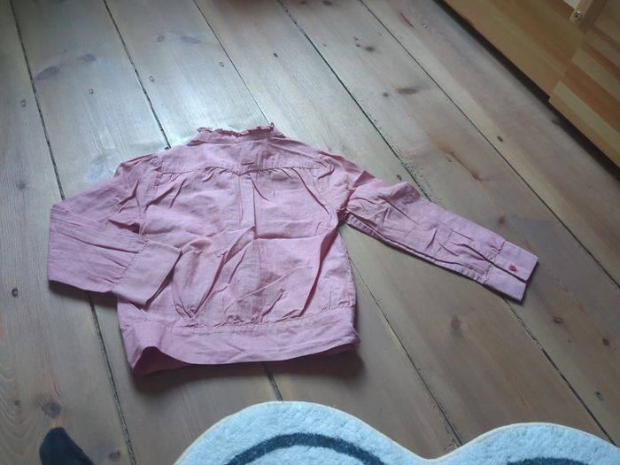 Chemise chemisier levis fille 5 ans rose col montant côtelé comme neuf - photo numéro 6