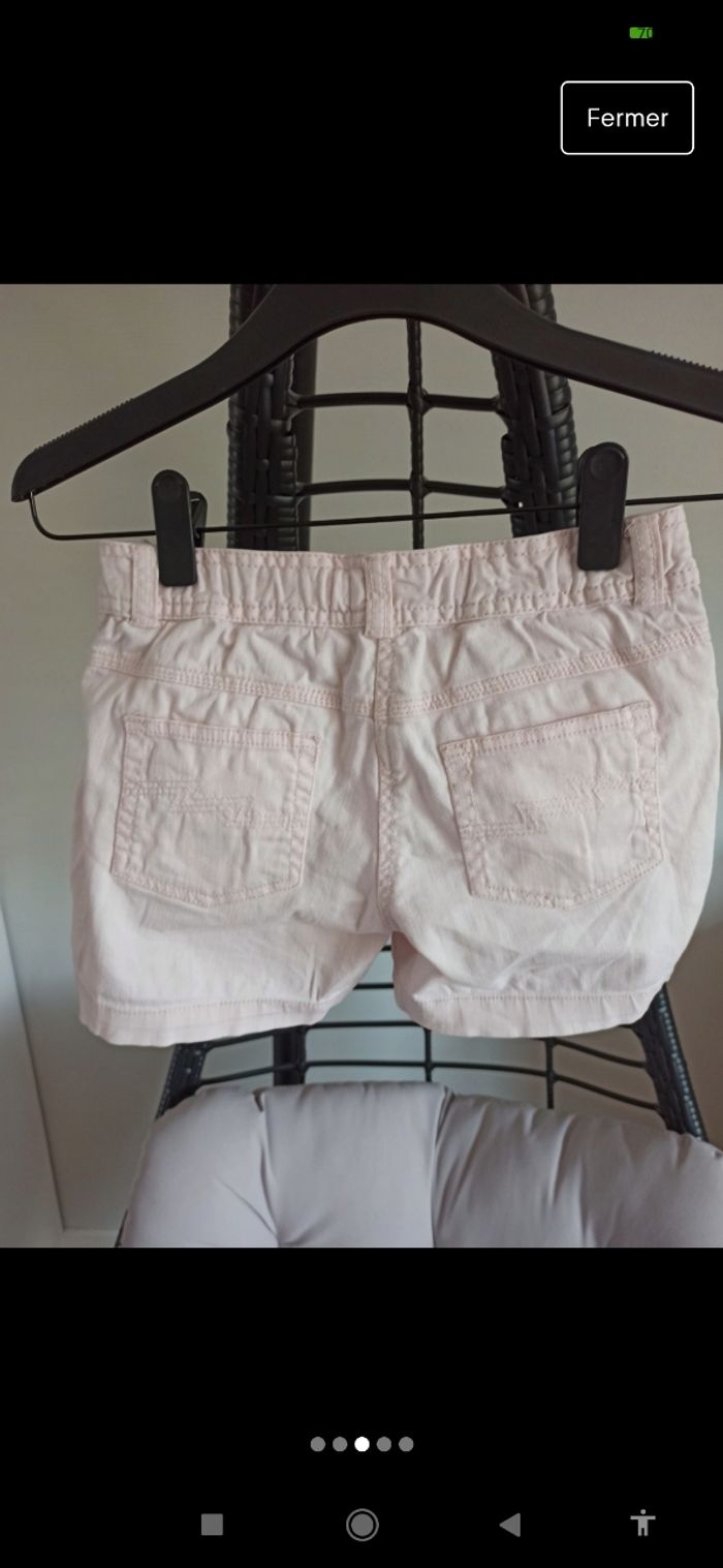 Short rose pâle blanc Okaïdi 8 ans - photo numéro 3