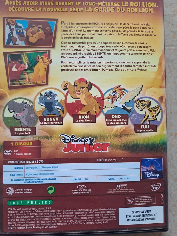 DVD LA GARDE DU ROI LION : un nouveau cri / "  Disney " - photo numéro 2