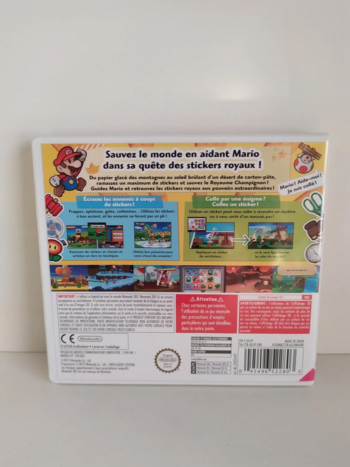Paper Mario Sticker Star Nintendo 3DS officiel EUR complet CIB notices + boite - photo numéro 2