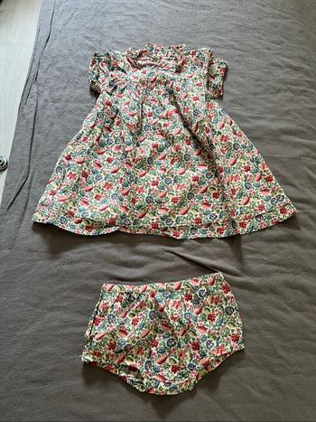 Robe et culotte fille à fleur  6 mois Boutchou