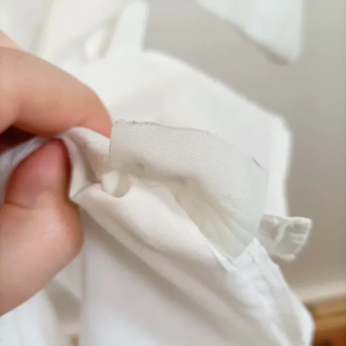Chemise blanche manches courtes à plis nervurés BISS by Caroline, taille 38 vintage A821 - photo numéro 6