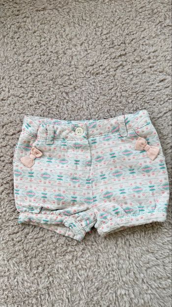 Short fille imprimé avec nœuds décoratifs – style été