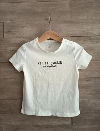 T-shirt garçon blanc Kiabi 18 mois neuf