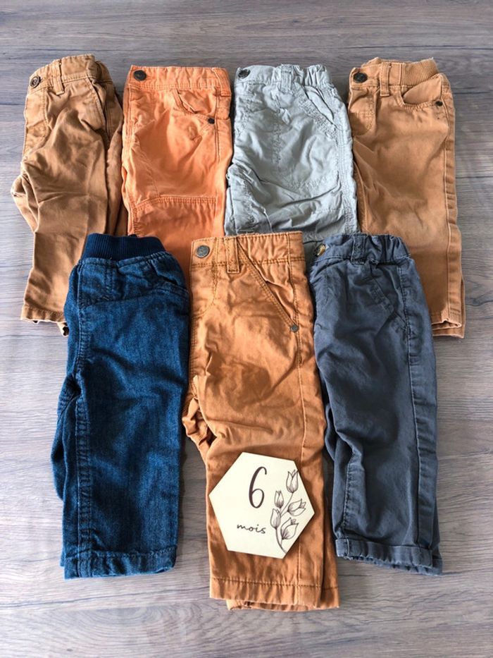Lot de 7 pantalons taille 6 mois - photo numéro 2