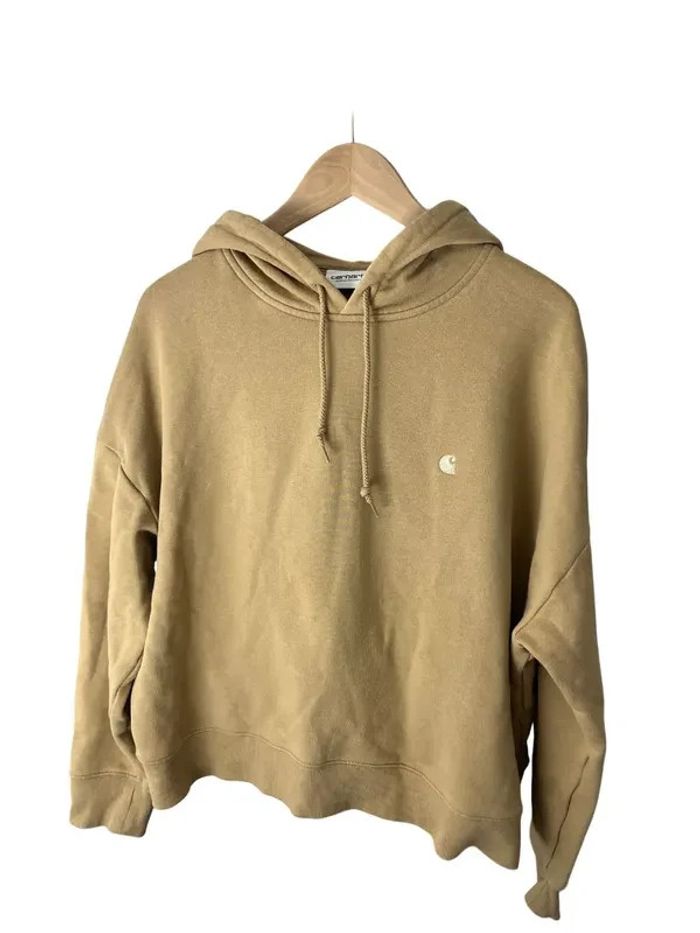 sweat Carhartt beige logo brodé au coeur taille M A1