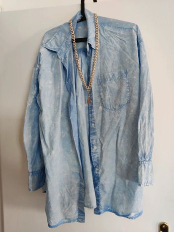 Chemise oversize en jean effet délavé