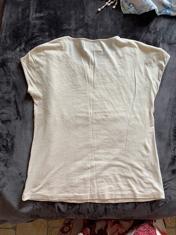 T-shirt texturé beige Zara taille M - photo numéro 10