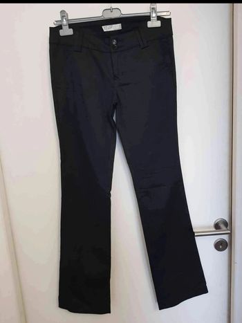 Pantalon  coton  noir  élastique  taille  38