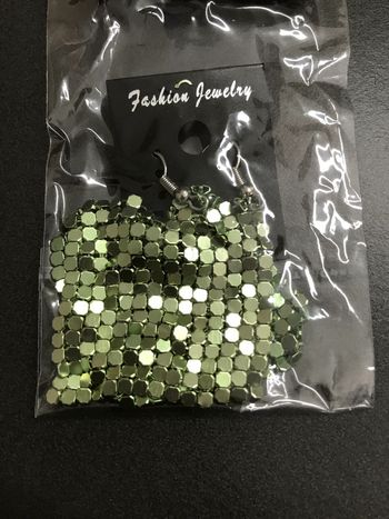 Boucles d'oreilles disco vertes