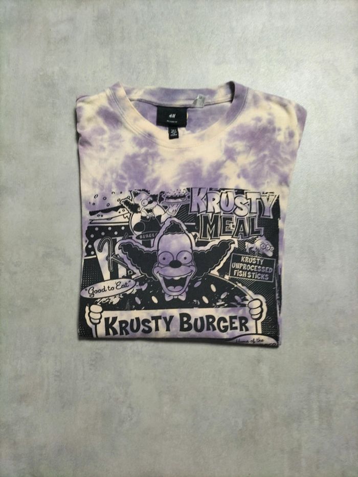 T-shirt H&M – The Simpsons Krusty Burger – Tie & Dye violet