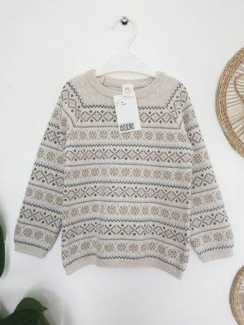 Pull d'hiver jacquard H&M 1.5/2 Ans