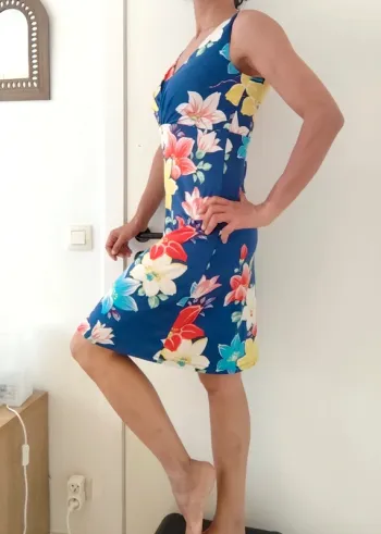 Superbe robe King Louie motifs fleurs colorées