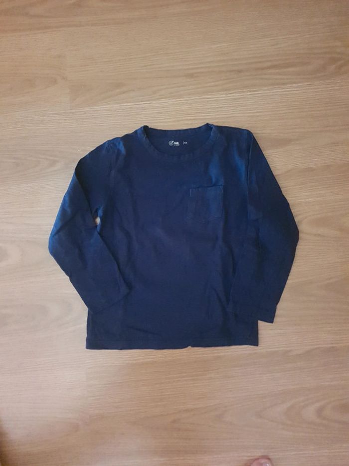 tee shirt manches longues gemo 8 ans marine