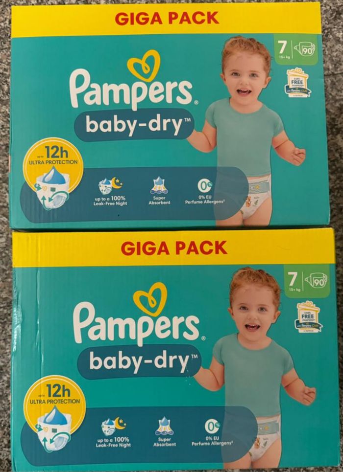2 carton de couches Pampers taille 7