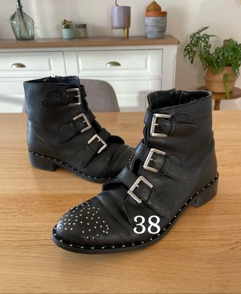 Bottines noir à clous femme pointure 38