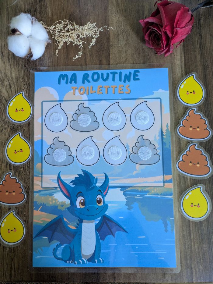 🐲 Tableau d’Apprentissage propreté – Dragon Bleu 🐲 - photo numéro 3