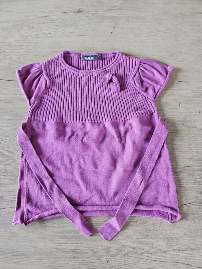 Pull manches courtes, mauve, Bel&Bo, taille 6 ans - photo numéro 4