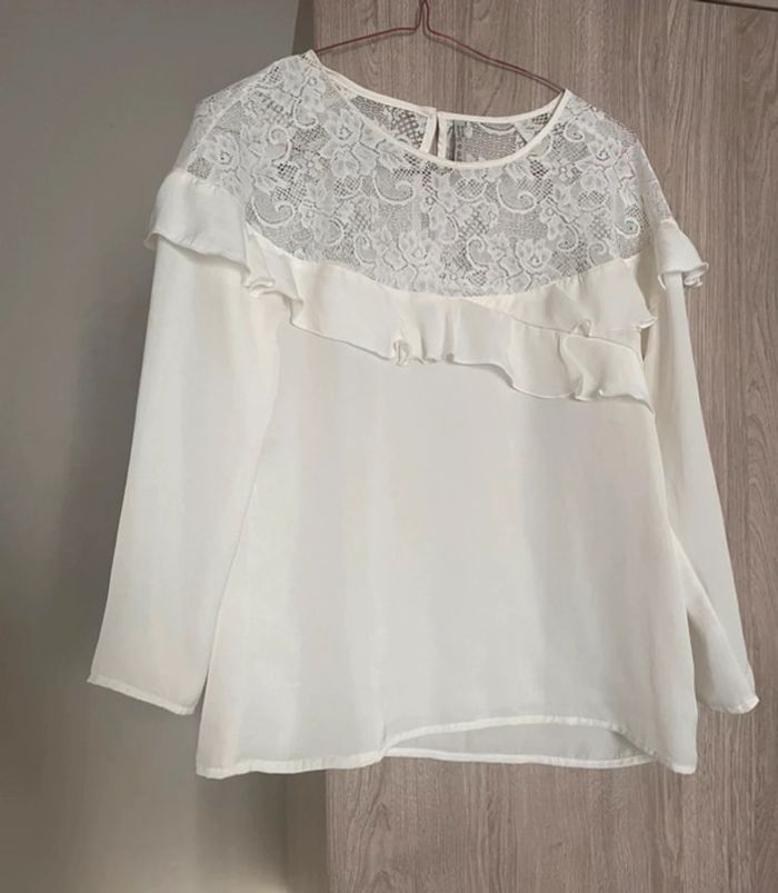 Blouse écru dentelle - photo numéro 2