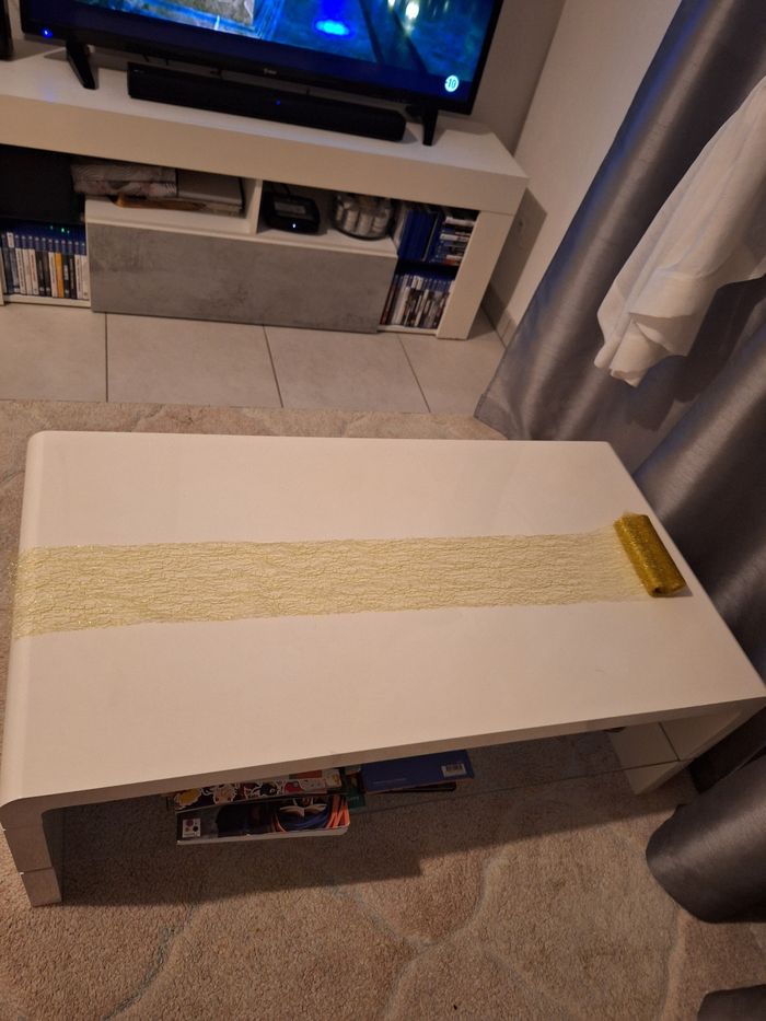 Chemin de table doré métallisé 28cm x4m