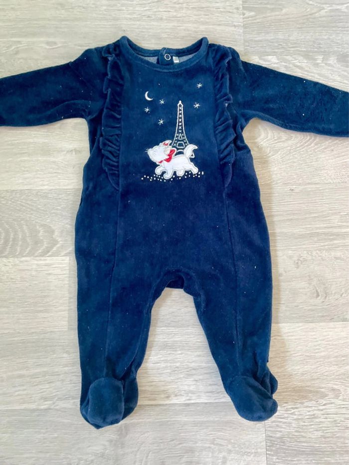 Lot de 3 pyjamas velours filles - 6 mois - photo numéro 2