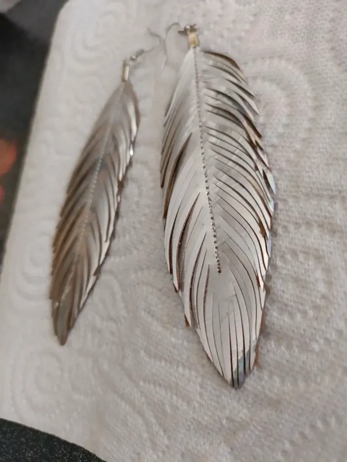 Boucles d'oreilles holographiques cuir - photo numéro 2