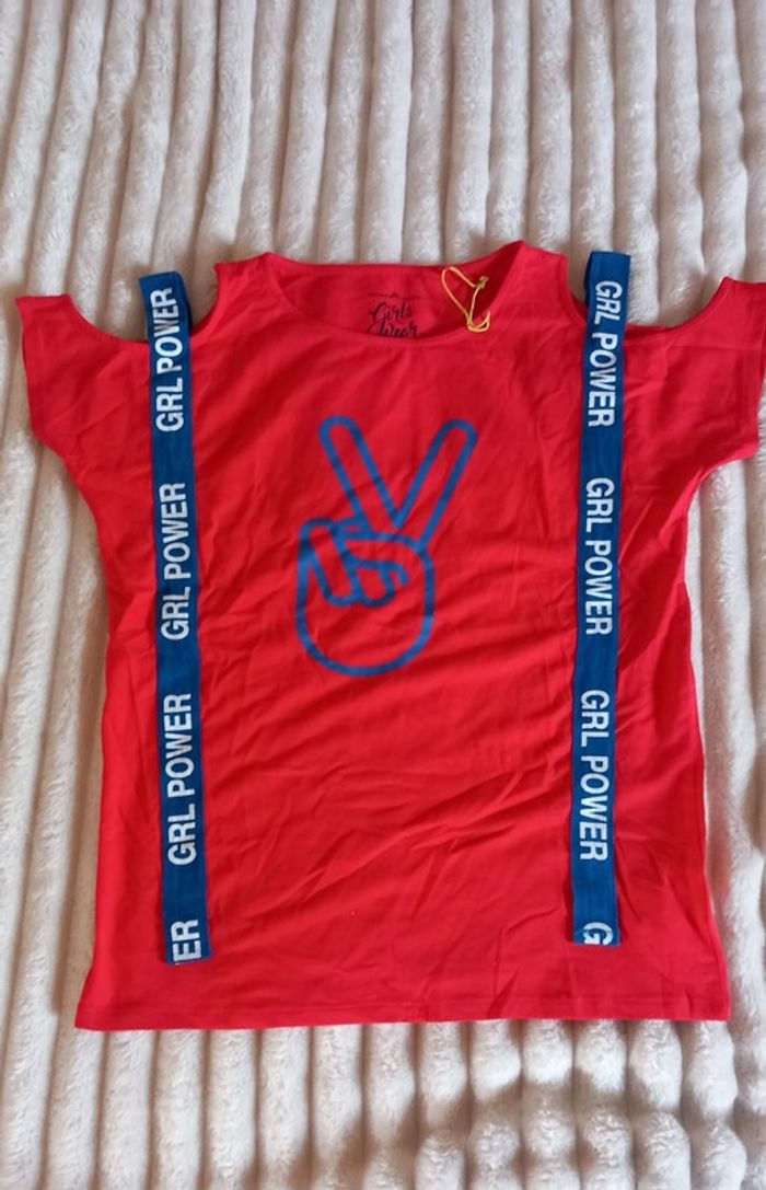 T-shirt grl power rouge