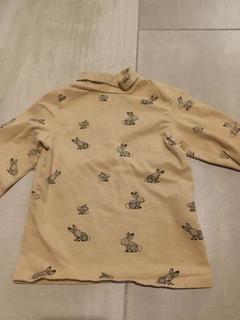 Tee shirt epais manche longue 86cm 24mois col roulé
