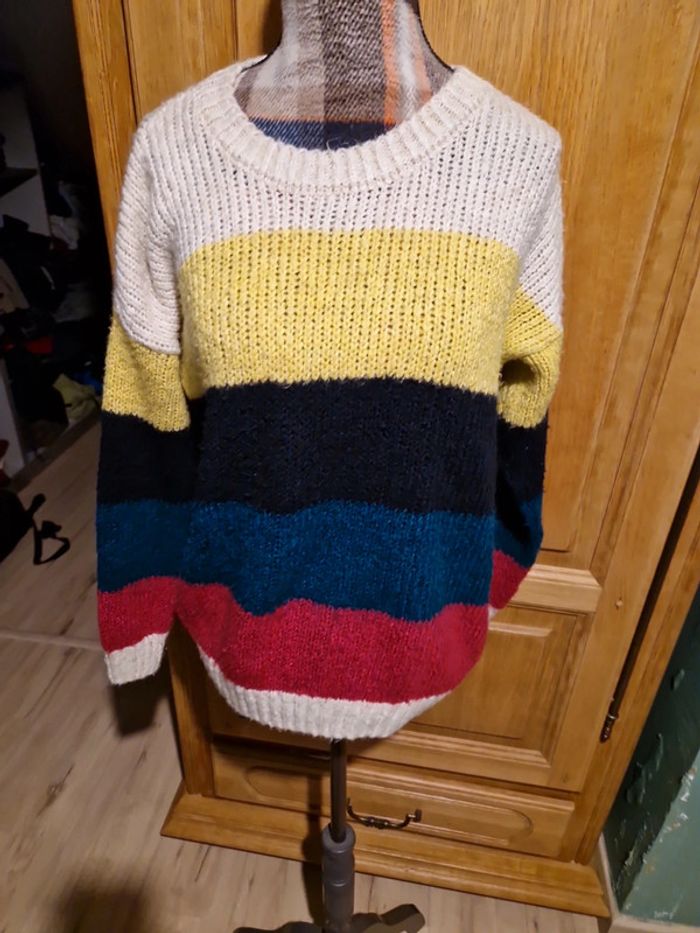 Pull colour block tu taille 42 multicolore - photo numéro 2